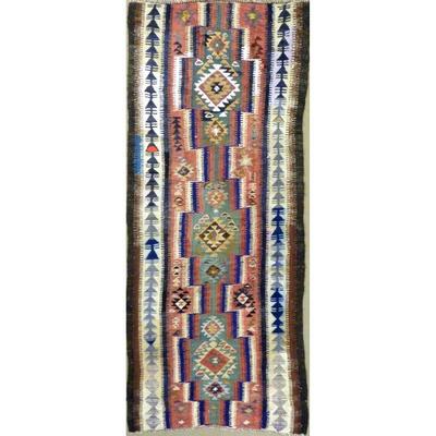 ABC Rugs Kilims Collection Authentic Hand-Knotted Sanandaj Vintage Kilims Natural Wool Seneh Collection Area Kilim 9'10