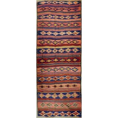 ABC Rugs Kilims Collection Authentic Hand-Knotted Sanandaj Vintage Kilims Natural Wool Seneh Collection Area Kilim 11'2
