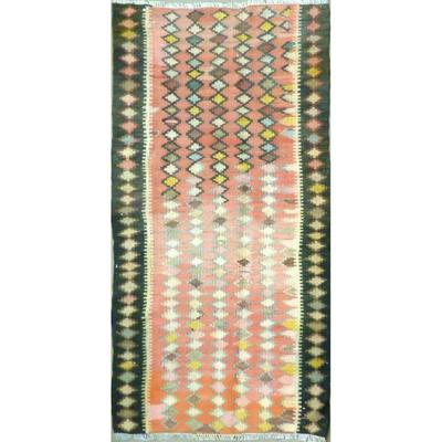 ABC Rugs Kilims Collection Authentic Hand-Knotted Sanandaj Vintage Kilims Natural Wool Seneh Collection Area Kilim 7'8