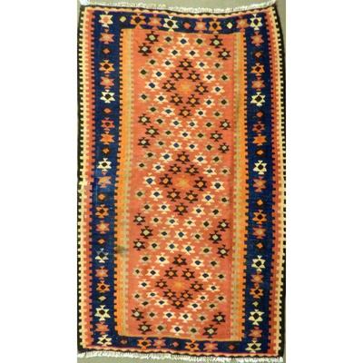 ABC Rugs Kilims Collection Authentic Hand-Knotted Sanandaj Vintage Kilims Natural Wool Seneh Collection Area Kilim 5'11