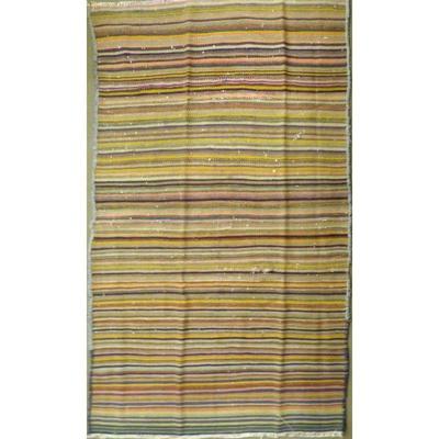 ABC Rugs Kilims Collection Authentic Hand-Knotted Sanandaj Vintage Kilims Natural Wool Seneh Collection Area Kilim 7'6