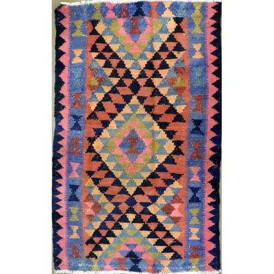 ABC Rugs Kilims Collection Authentic Hand-Knotted Sanandaj Vintage Kilims Natural Wool Seneh Collection Area Kilim 5'0