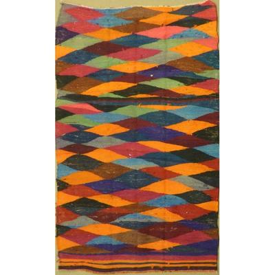ABC Rugs Kilims Collection Authentic Hand-Knotted Sanandaj Vintage Kilims Natural Wool Seneh Collection Area Kilim 12'7" X...