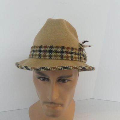 Vintage Beau Chasseur Tan/Tweed Fedora - Size Approx. 7