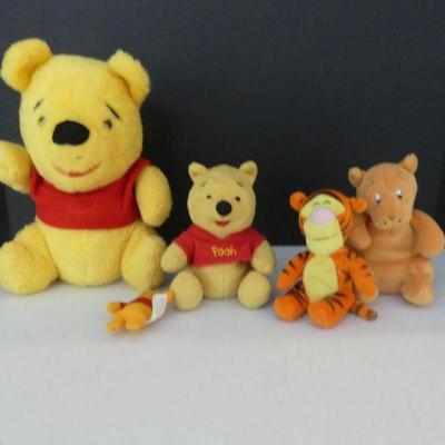 Vintage 1980s-1990s Winnie the Pooh & Tigger Too Plushes - 5 in All