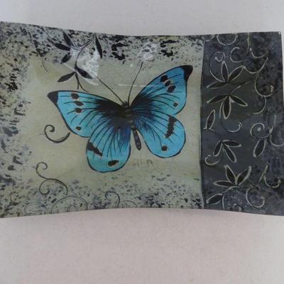 Angelstar Cozenza Collection Hand Made & Hand Painted Blue Butterfly 16