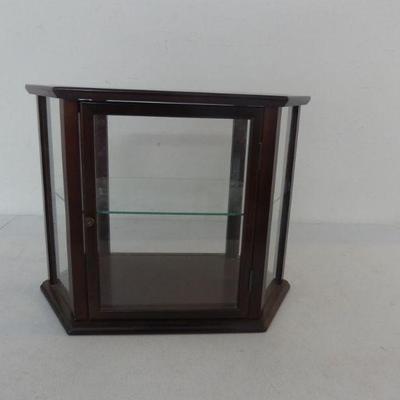 Vintage The Bombay Company Wood & Glass Display Cabinet with Adjustable Shelf
