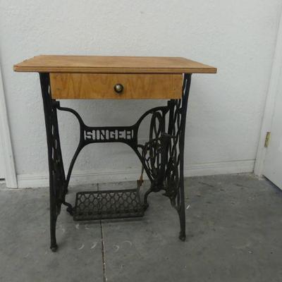 Antique Late 1800s Singer Treadle Sewing Machine Table Refitted as Writing Desk