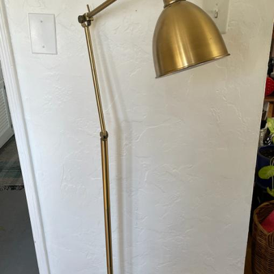 Brushed gold floor lamp