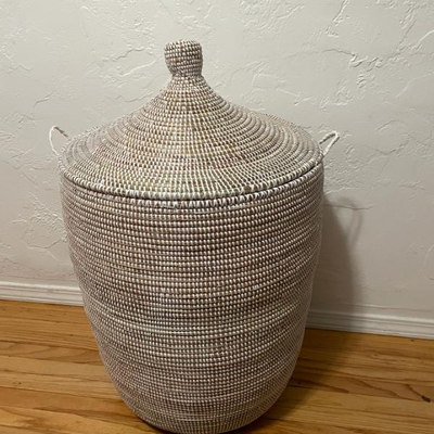 XL hand woven laundry basket