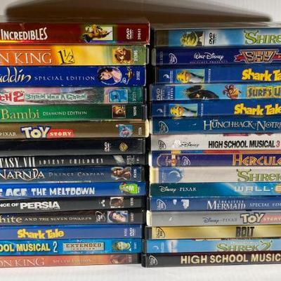 HKT004 Lot of Thirty Kids DVDs Including Disney No Streaming Fees!