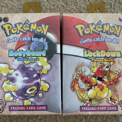 HKT027 Two Factory Sealed 1999 Pokemon LOCKDOWN & BODYGUARD Theme Deck Fossil Sets