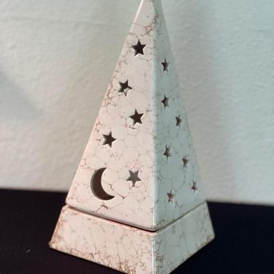 Pyramid Galaxy Tealight Candle Holder Moon and Stars