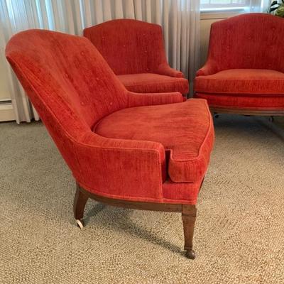 3 mid-century Drexel accent chairs.