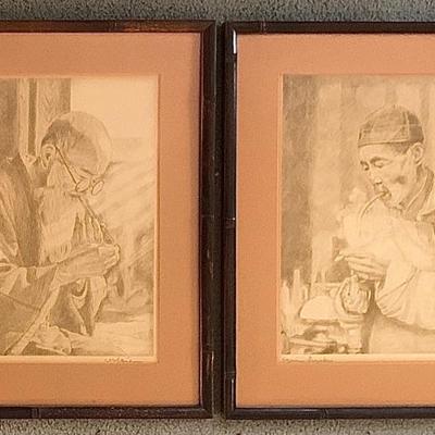2 Willy Seiler Japanese etchings, 
