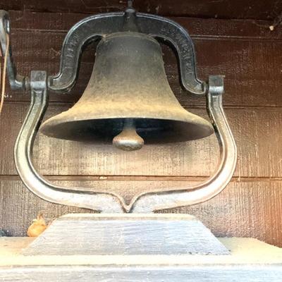 Antique R Kern cast iron bell with yolk.  Ligonier, PA, 14 