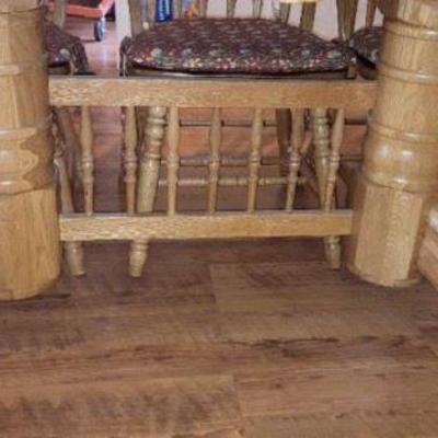 Solid Oak Dining Table with 8 Chairs 