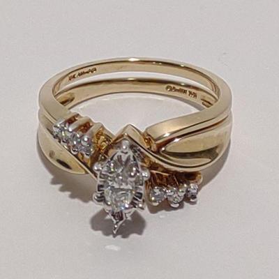 Diamond & 10K Yellow Gold Wedding Ring Set