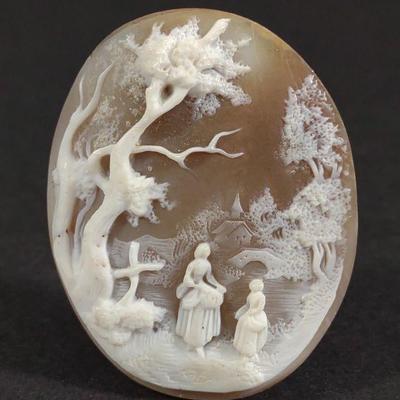 Scenic Loose Carved Shell Cameo