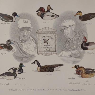 Lem Ward & Paul Shertz Signed Duck Decoy Print