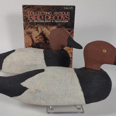 2 Canvasback Duck Decoys & Identification Book