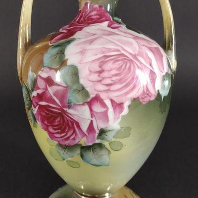 Antique Nippon Morimura Gumi Rose Urn Vase
