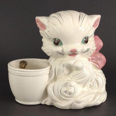 Hull Art Pottery Cat Planter