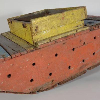 Antique Painted Crab Peeler Box