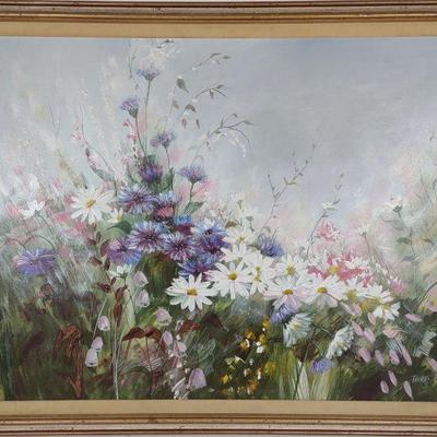 Thomas Pell Original Canvas Painting of Flower