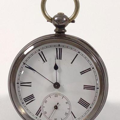 19th C .935 Silver Swiss Key Wind Pocket Watch