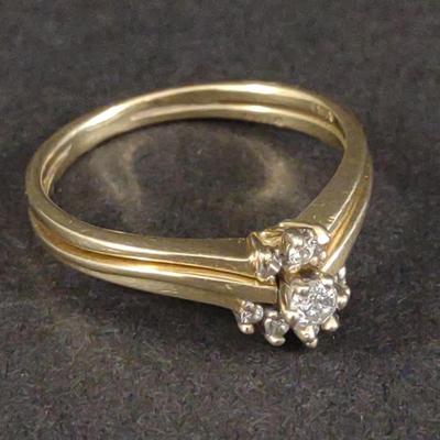 Diamond & 14K Gold Wedding Ring Set