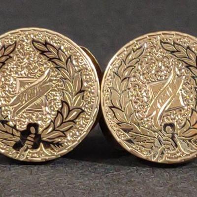 12K Gold & Enamel Victorian Button Covers