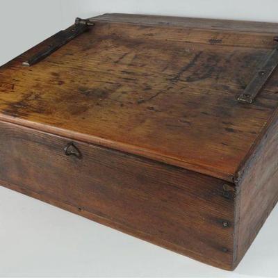 Antique Wrought Iron Slant Lid Tabletop Desk