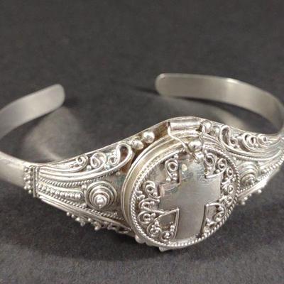 Vintage Sterling Silver Filigree Cuff Bracelet