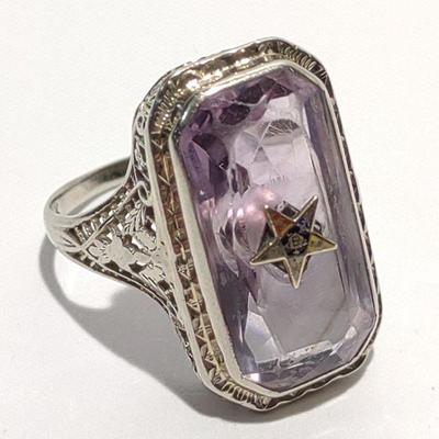 14K Gold Masonic Order of Eastern Star Ring