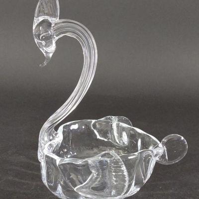 ICET Murano Glass Art Swan Bowl