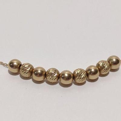 14K Gold Ball Beaded Necklace