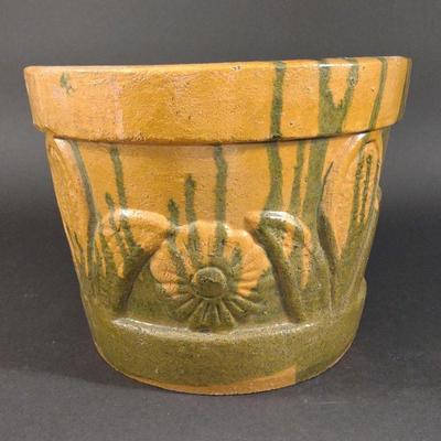 Handmade Floral Pottery Planter / Flower Pot
