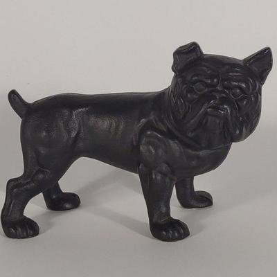 Vintage Cast Iron Painted Bulldog Still Bank