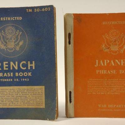 WWII Japanese & French Phrase Books