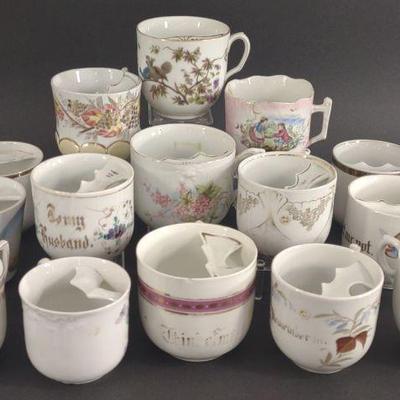 15 Porcelain Moustache Cups