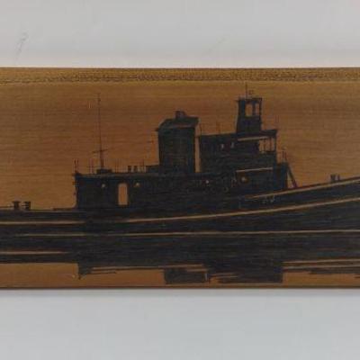 Russ Orme Ink on Wood of Boat