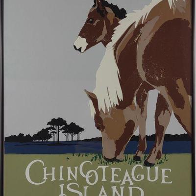 Hal Lott Signed Chincoteague Pony Swim '93 Art