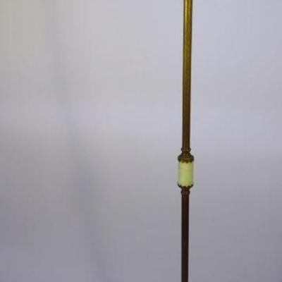 Art Deco Onyx Gilt Metal & Iron Floor Lamp (Works)