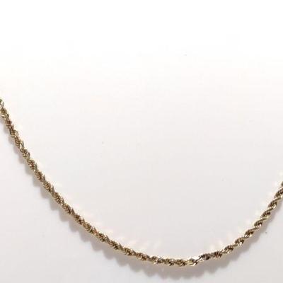 14K Gold Twisted Rope Chain Necklace