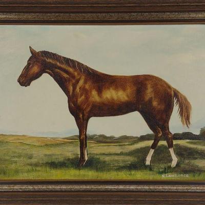 Oil Painting on Canvas of Horse by N. Lawrence
