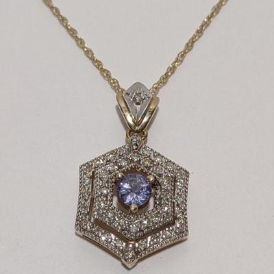Diamond 10K Pendant w/ 14K Necklace Chain