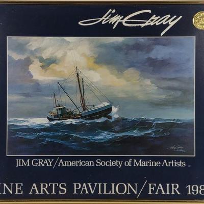Jim Gray Signed Fine Arts Fair 1982 Marine Print