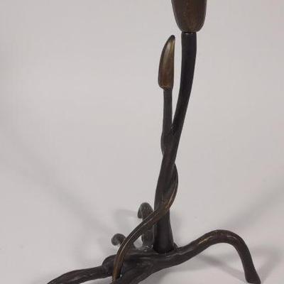 Scott Nelles 1986 Bronze Lily Sculpture