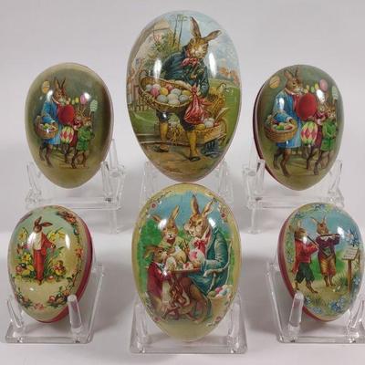 6 German Easter Egg Candy Containers